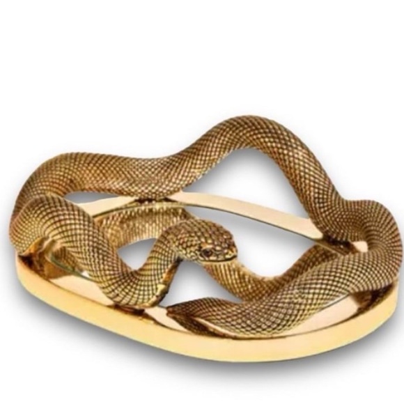 New Bath & Body Works Gold Snake Vanity Tray w Mirror holds Body Care Halloween - Picture 1 of 7